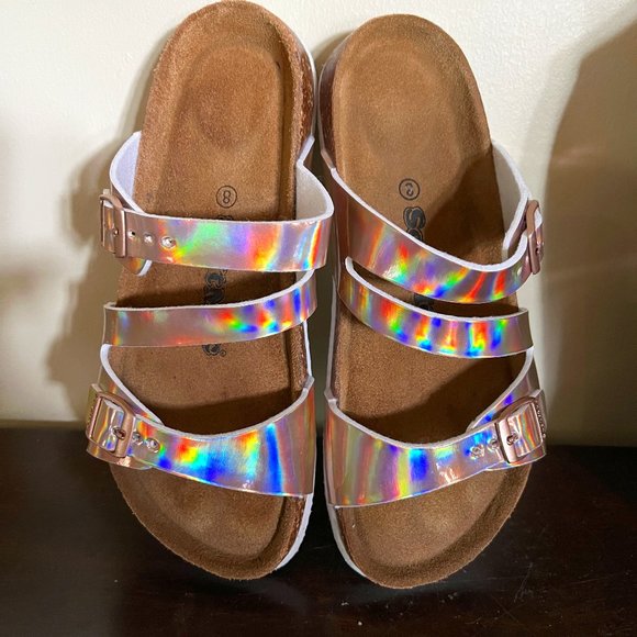 Birkenstock Shoes - RARE Design! SOFTMOC Psychedelic Metallic Birkenstock Style Sandals Sz 8